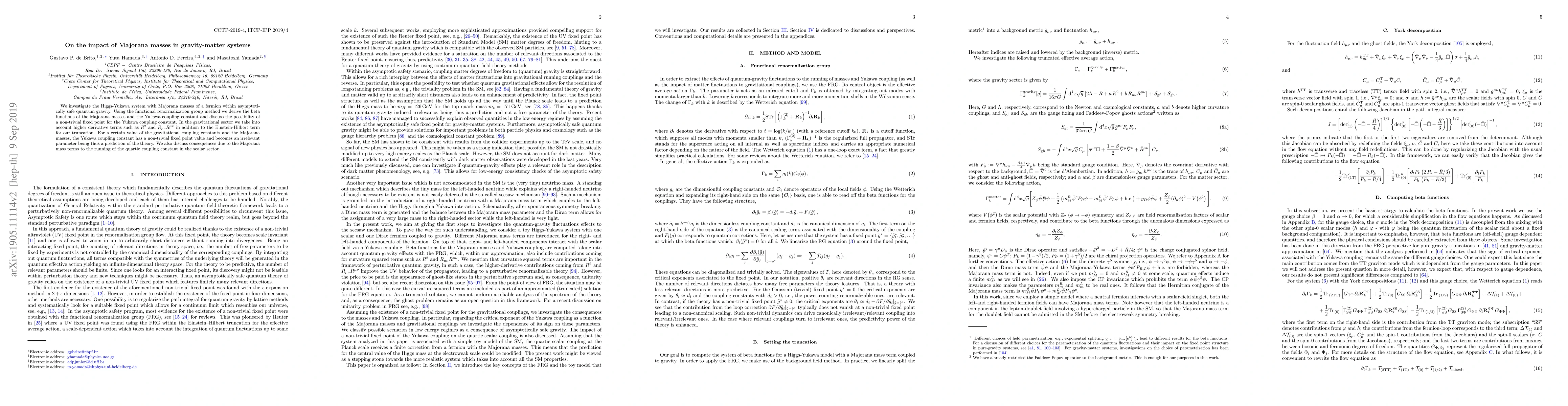 Thumbnail for On the impact of Majorana masses in gravity-matter systems