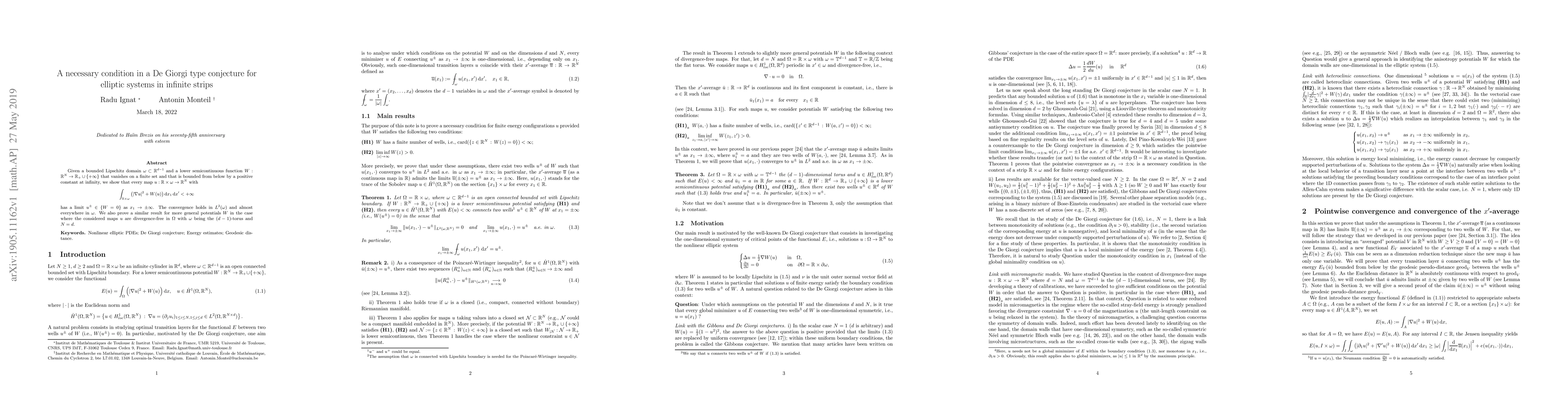 Thumbnail for A necessary condition in a De Giorgi type conjecture for elliptic
  systems in infinite strips