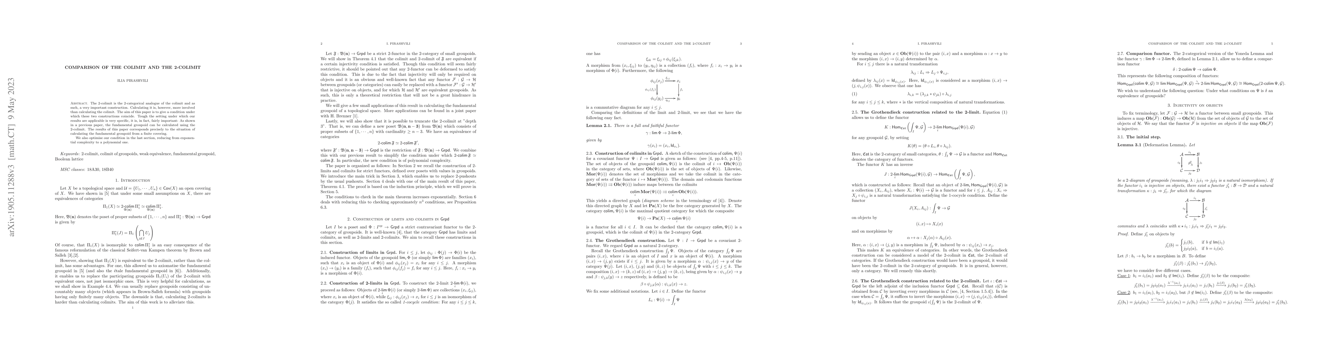 Thumbnail for On the equvialence of colimits and 2-colimits