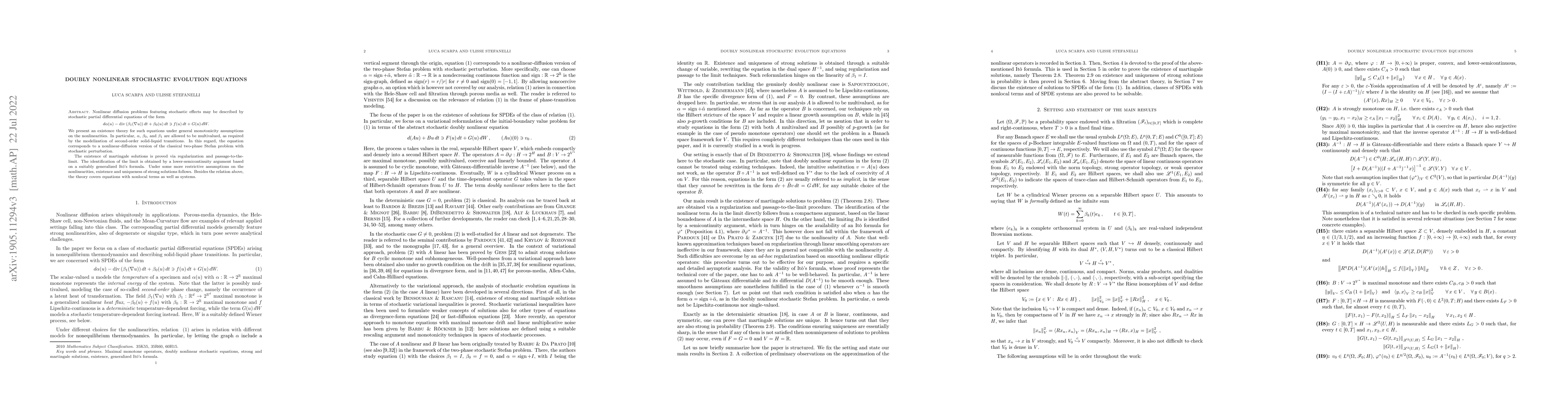 Thumbnail for Doubly nonlinear stochastic evolution equations