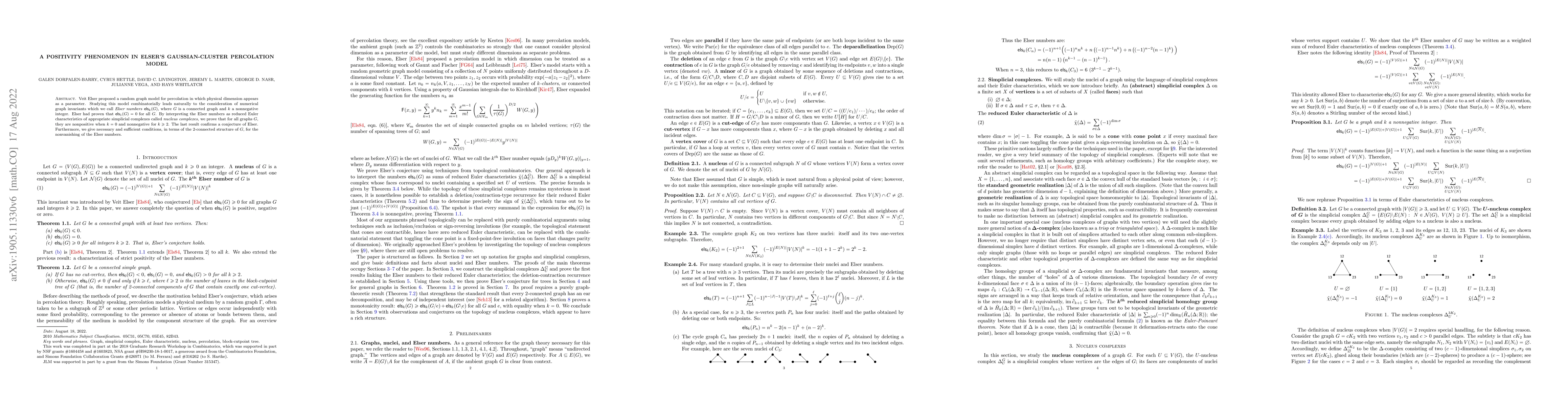 Thumbnail for A positivity phenomenon in Elser's Gaussian-cluster percolation model