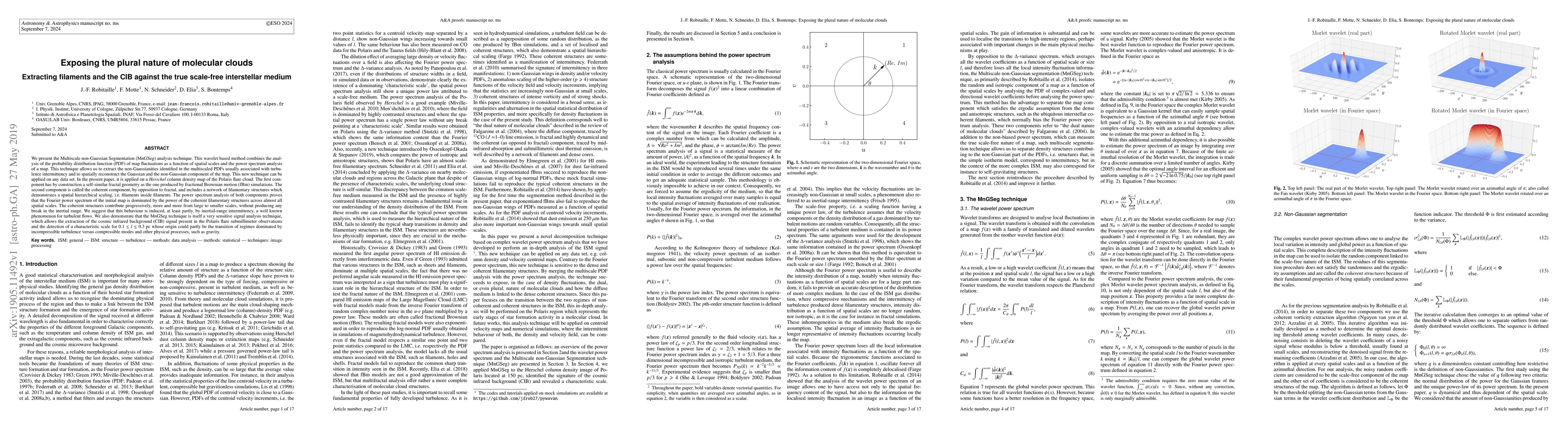 Thumbnail for Exposing the plural nature of molecular clouds : Extracting filaments
  and the CIB against the true scale-free interstellar medium