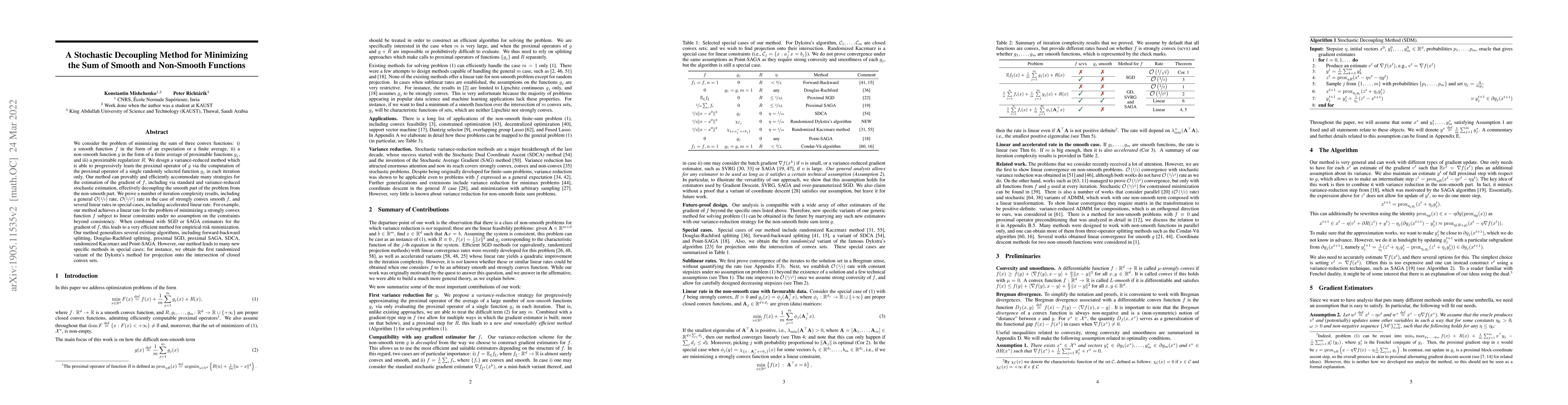 Thumbnail for A Stochastic Decoupling Method for Minimizing the Sum of Smooth and
  Non-Smooth Functions