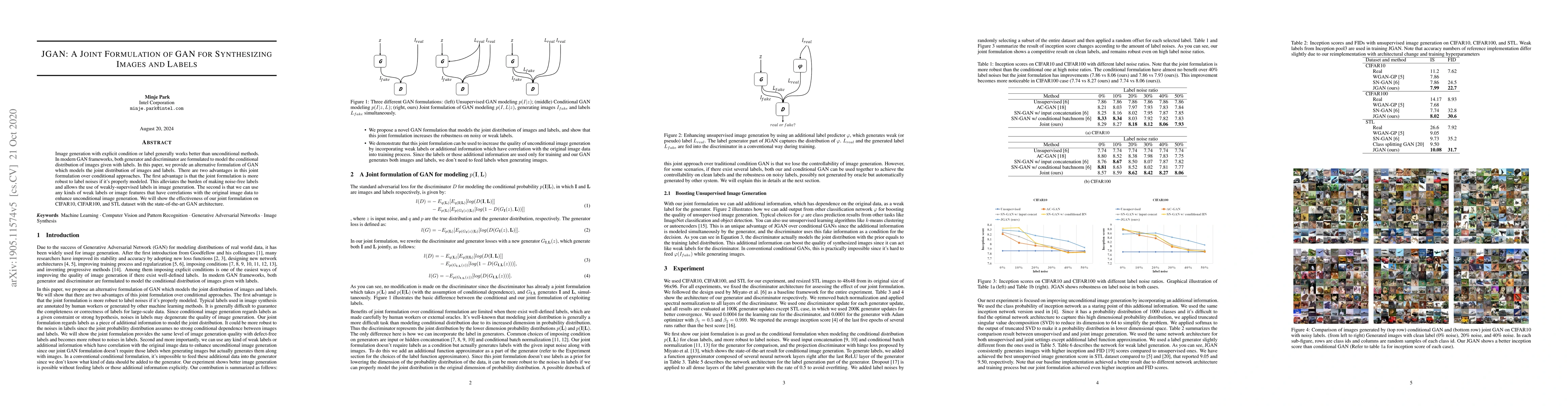 Thumbnail for JGAN: A Joint Formulation of GAN for Synthesizing Images and Labels