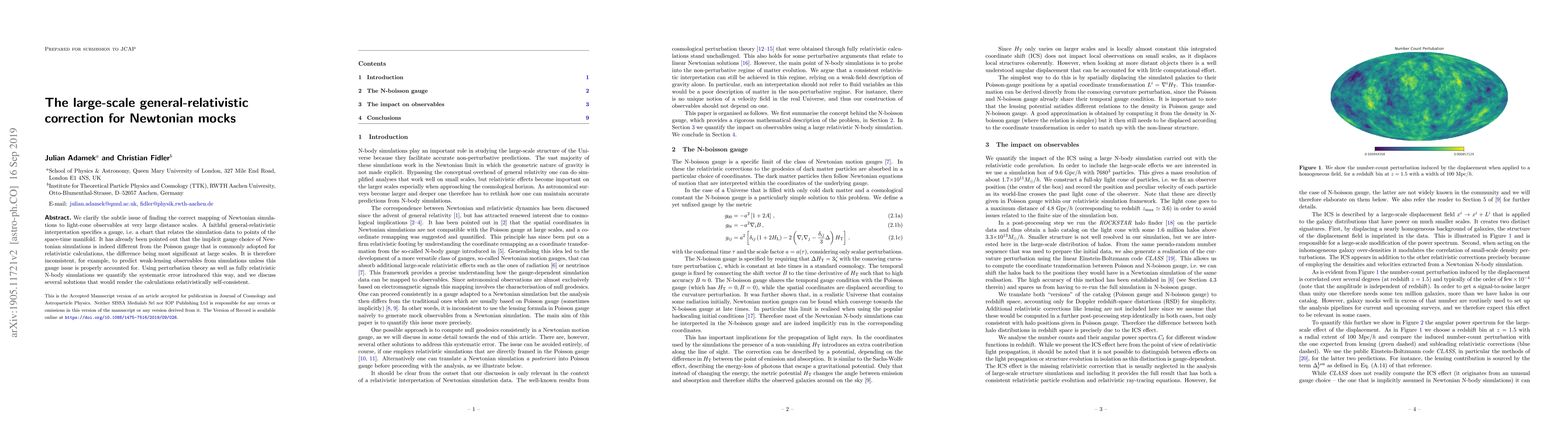 Thumbnail for The large-scale general-relativistic correction for Newtonian mocks