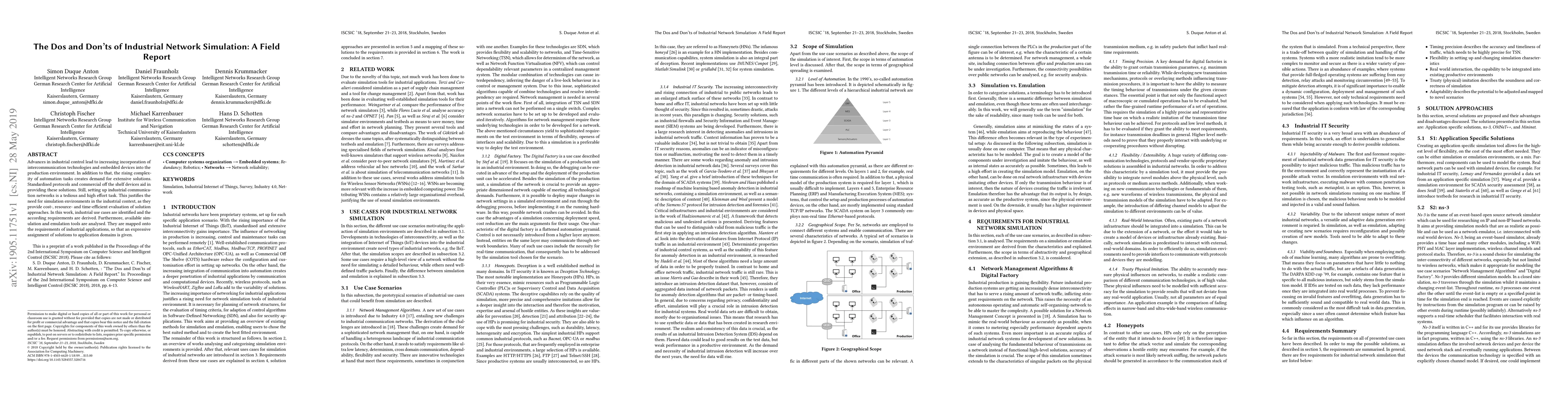 Thumbnail for The Dos and Don'ts of Industrial Network Simulation: A Field Report