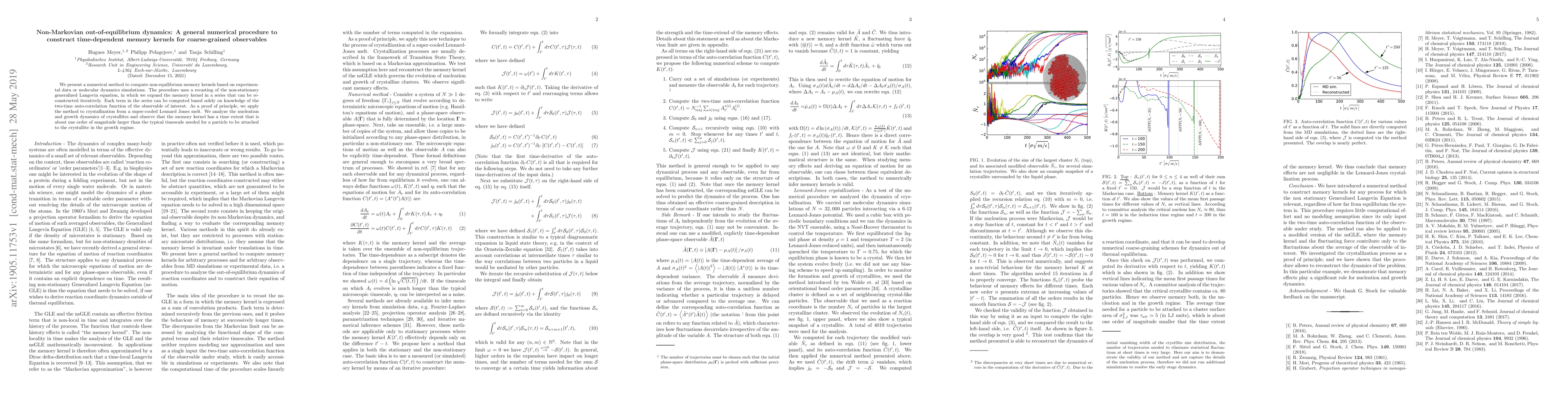 Thumbnail for Non-Markovian out-of-equilibrium dynamics: A general numerical procedure
  to construct time-dependent memory kernels for coarse-grained observables
