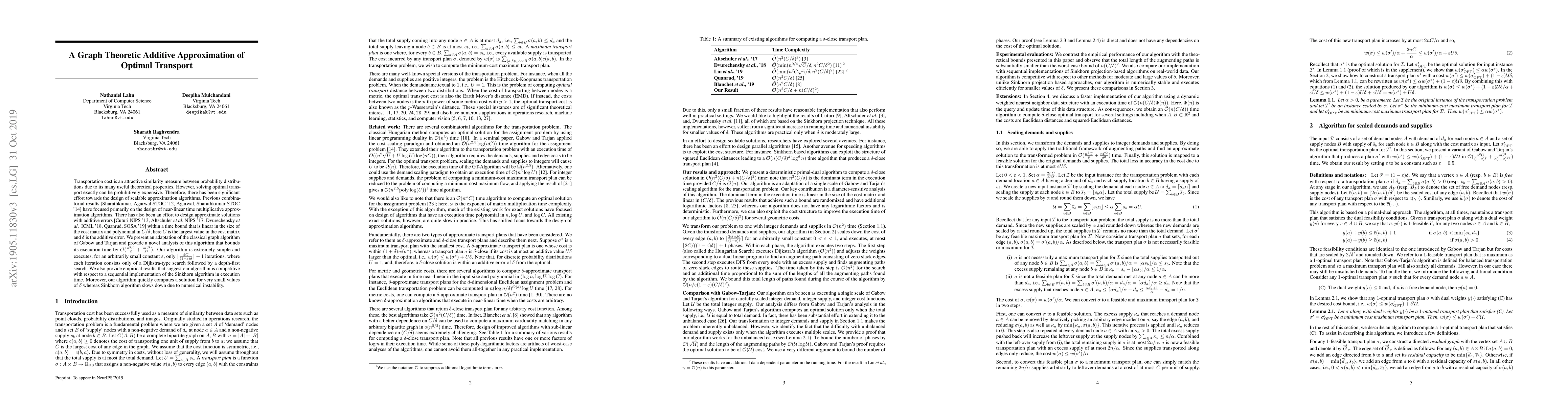 Thumbnail for A Graph Theoretic Additive Approximation of Optimal Transport