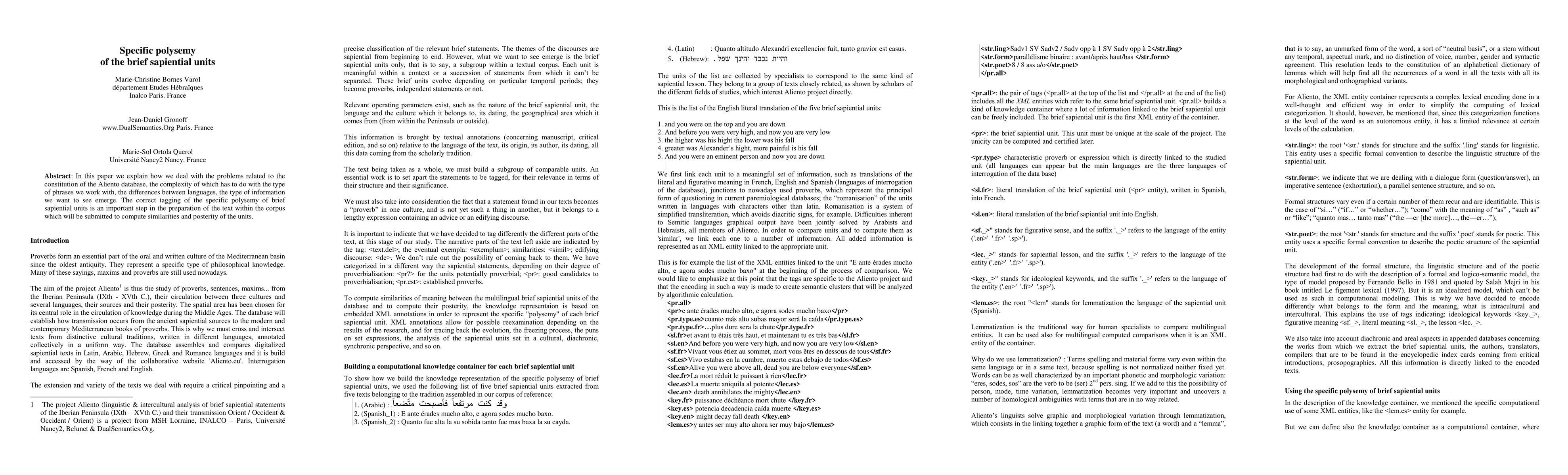 Thumbnail for Specific polysemy of the brief sapiential units