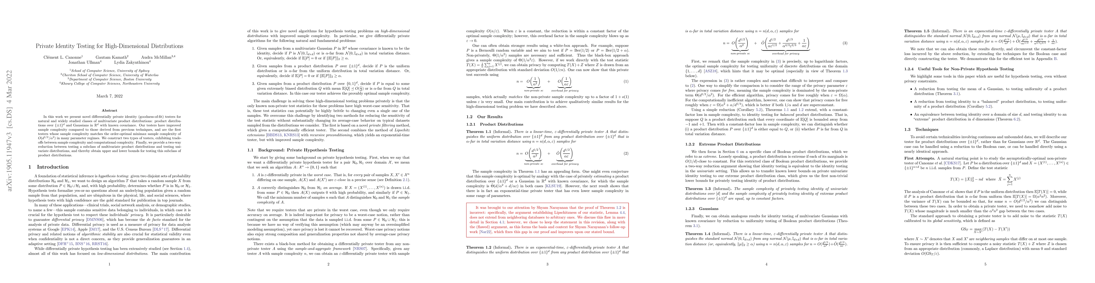 Thumbnail for Private Identity Testing for High-Dimensional Distributions