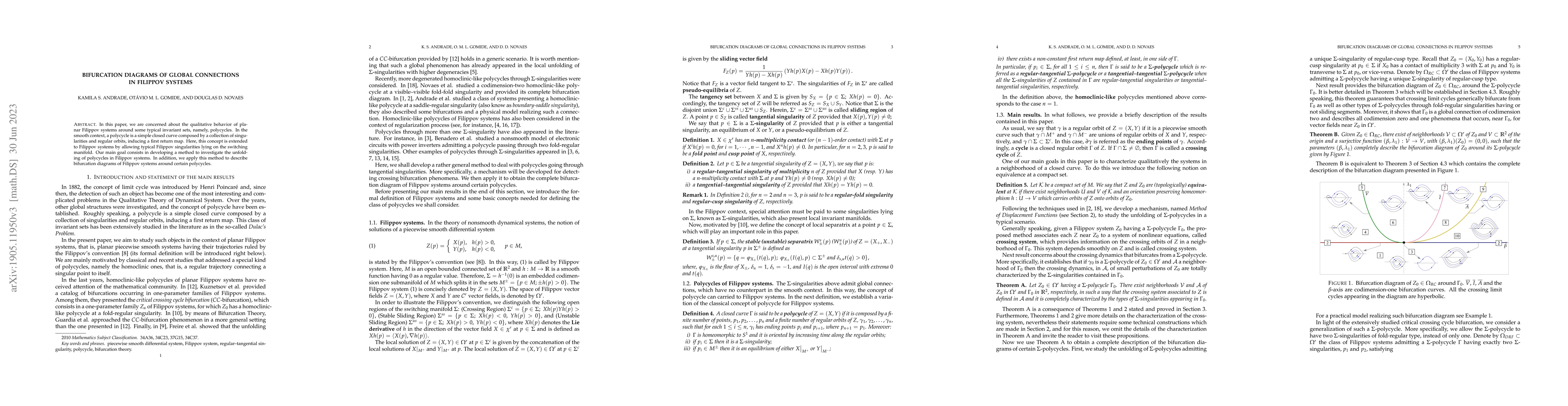 Thumbnail for Bifurcation Diagrams of Global Connections in Filippov Systems