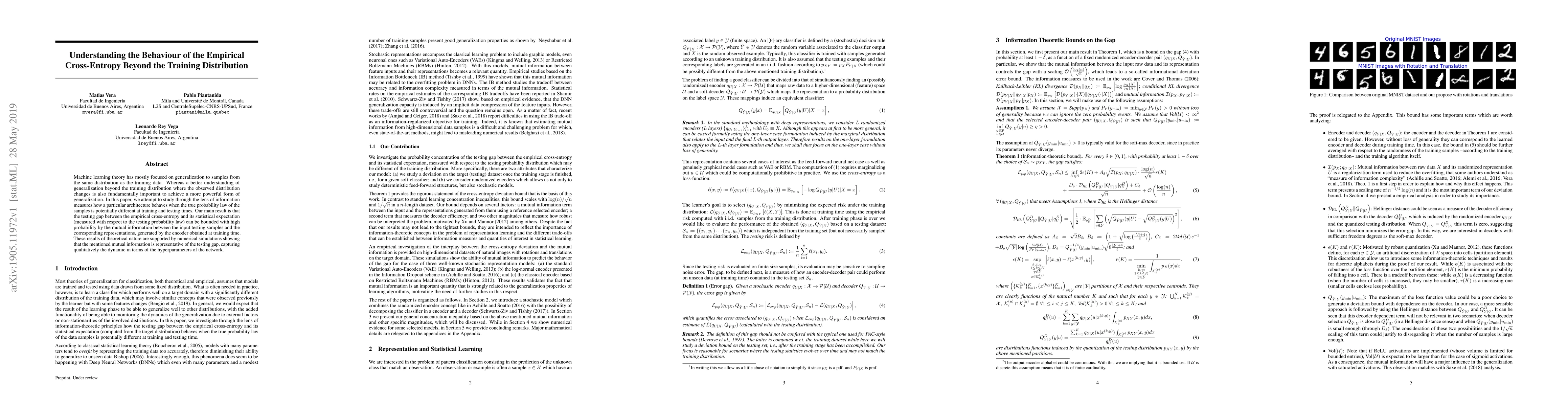 Thumbnail for Understanding the Behaviour of the Empirical Cross-Entropy Beyond the
  Training Distribution