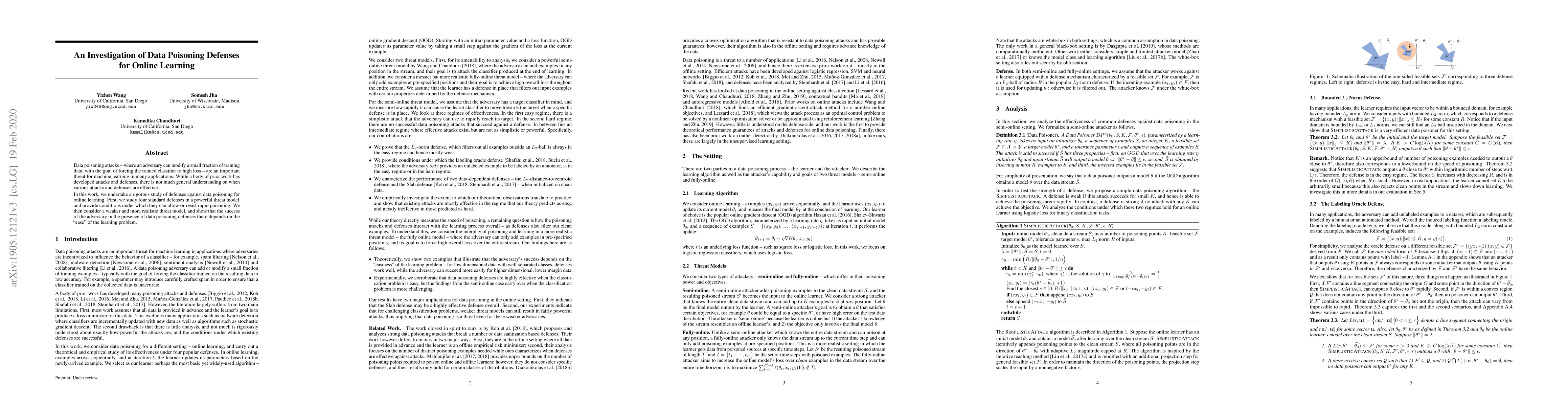 Thumbnail for An Investigation of Data Poisoning Defenses for Online Learning