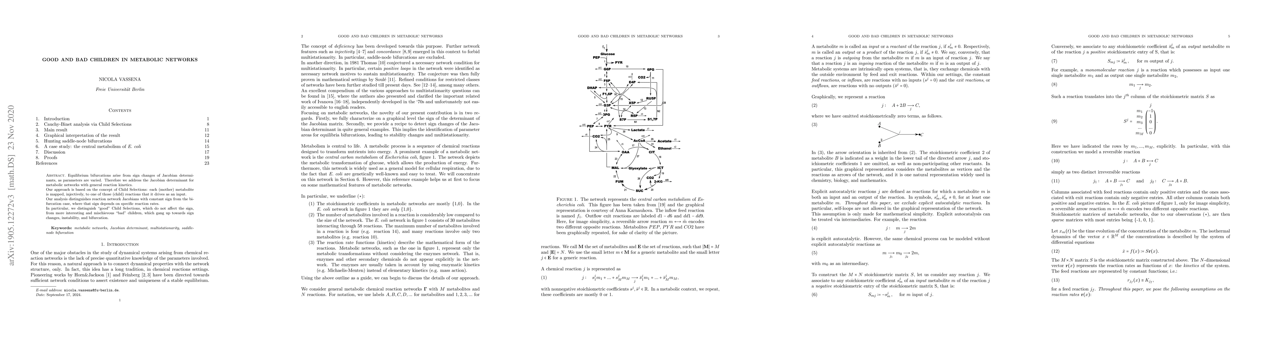 Thumbnail for Good and bad children in metabolic networks