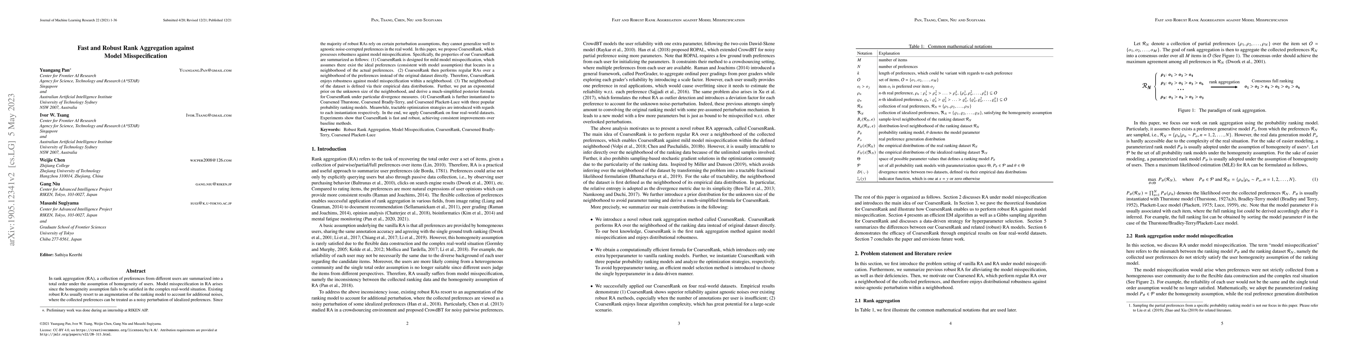 Thumbnail for Fast and Robust Rank Aggregation against Model Misspecification