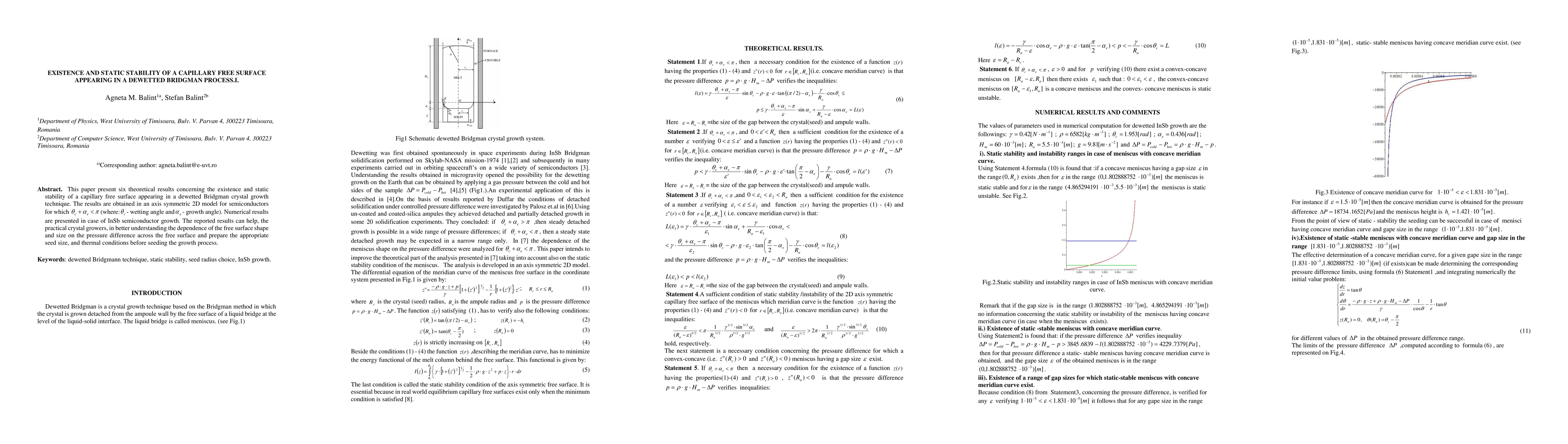 Thumbnail for Existence and static stability of a capillary free surface appearing in
  a dewetted Bridgman process. I