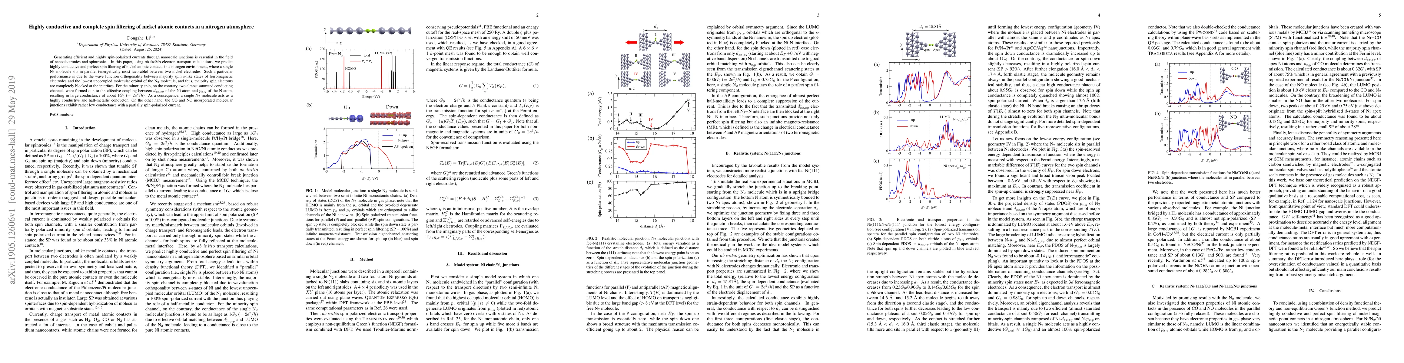 Thumbnail for Highly conductive and complete spin filtering of nickel atomic contacts
  in a nitrogen atmosphere