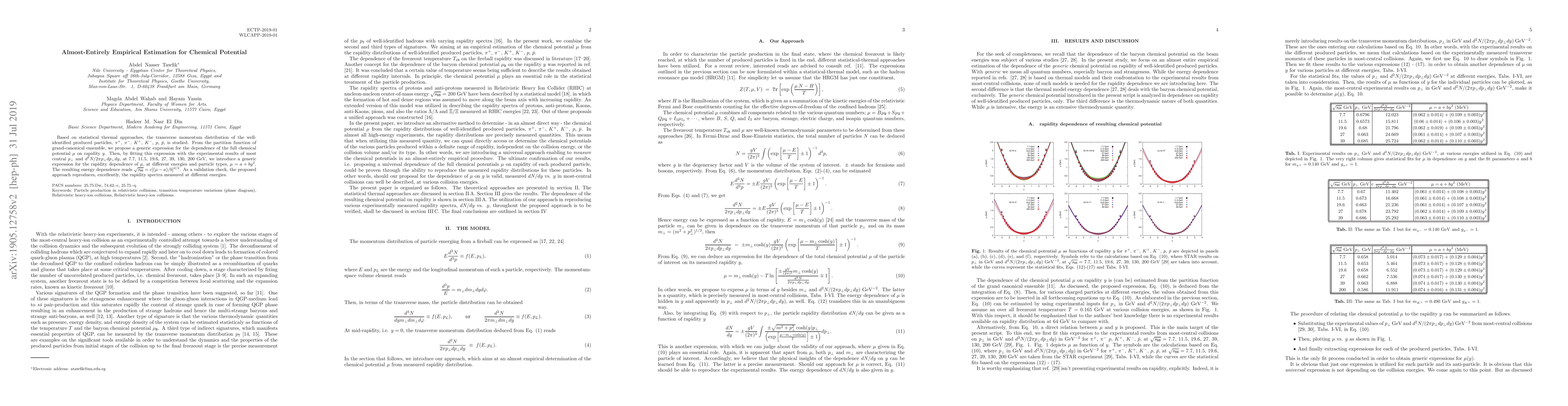 Thumbnail for Almost-Entirely Empirical Estimation for Chemical Potential