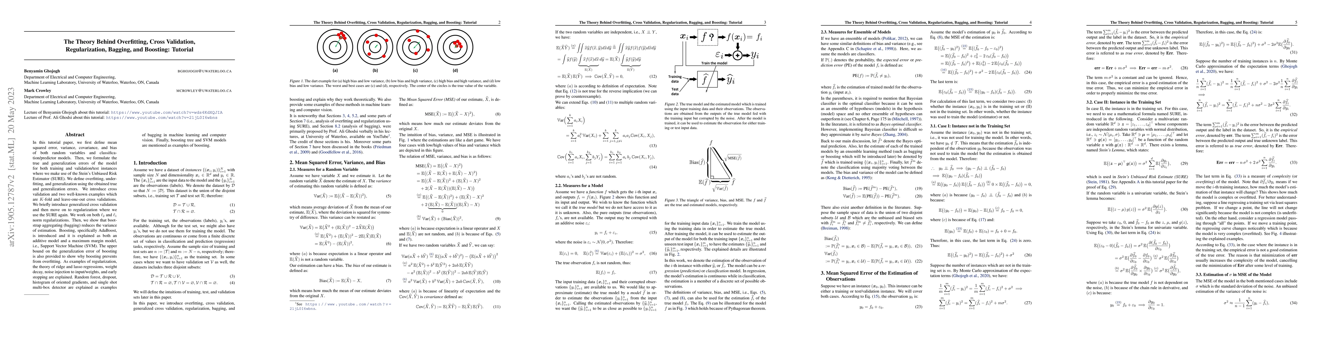 Thumbnail for The Theory Behind Overfitting, Cross Validation, Regularization,
  Bagging, and Boosting: Tutorial