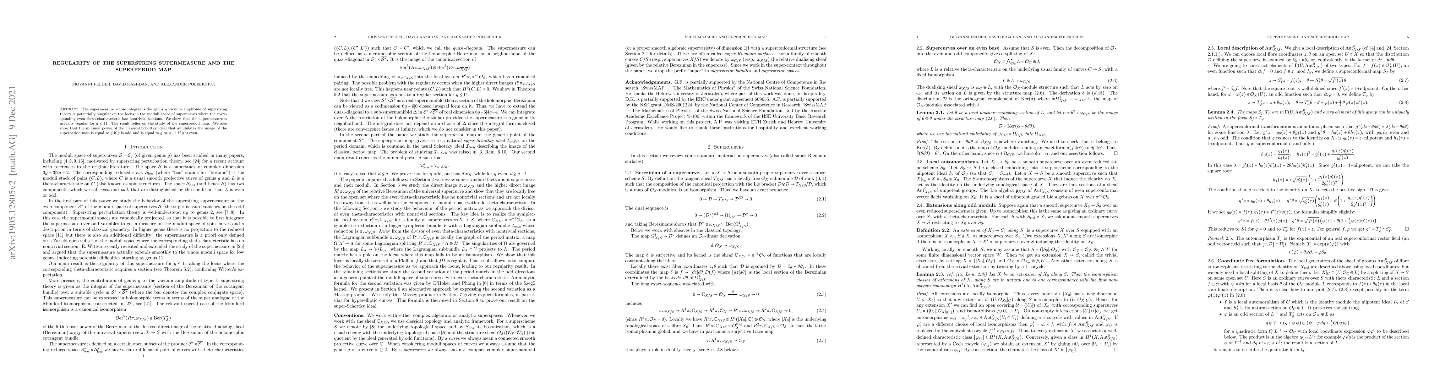 Thumbnail for Regularity of the superstring supermeasure and the superperiod map