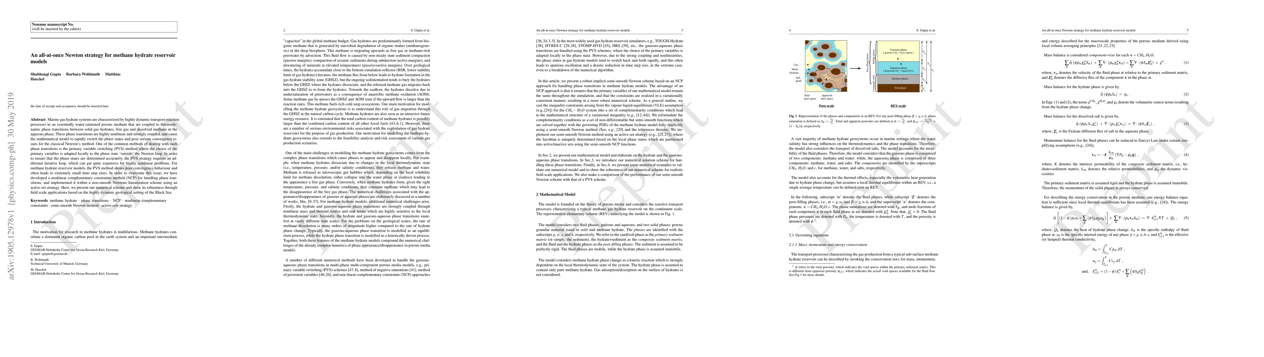 Thumbnail for An all-at-once Newton strategy for methane hydrate reservoir models