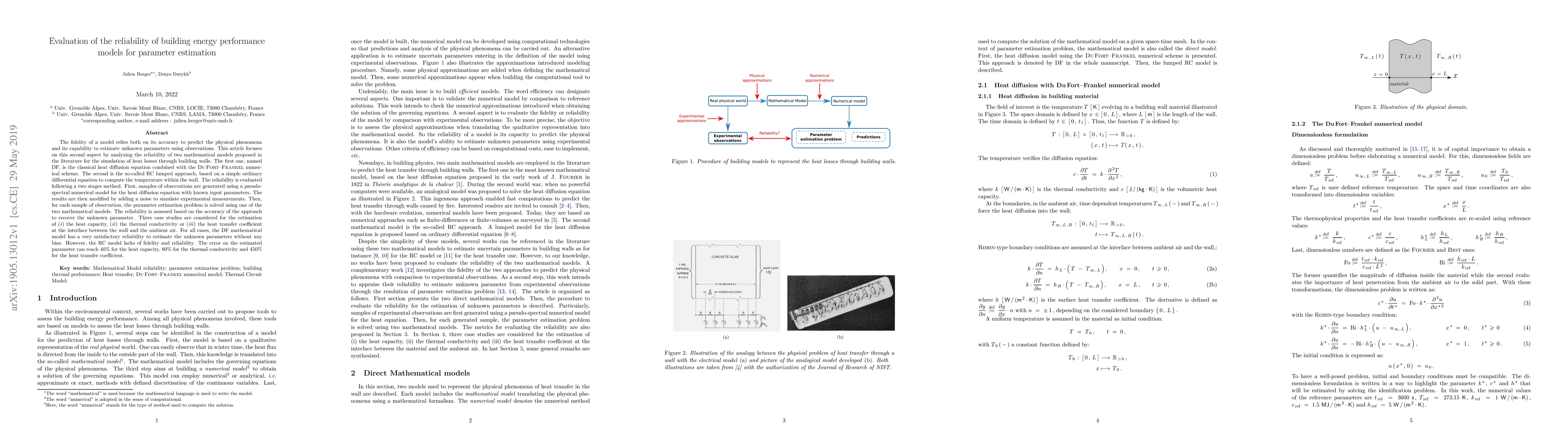 Thumbnail for Evaluation of the reliability of building energy performance models for
  parameter estimation