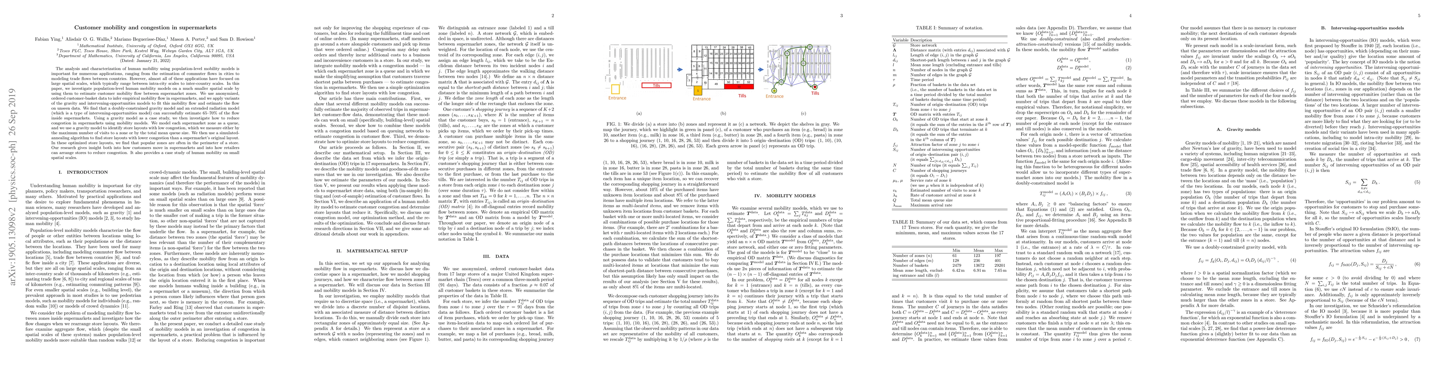 Thumbnail for Customer mobility and congestion in supermarkets
