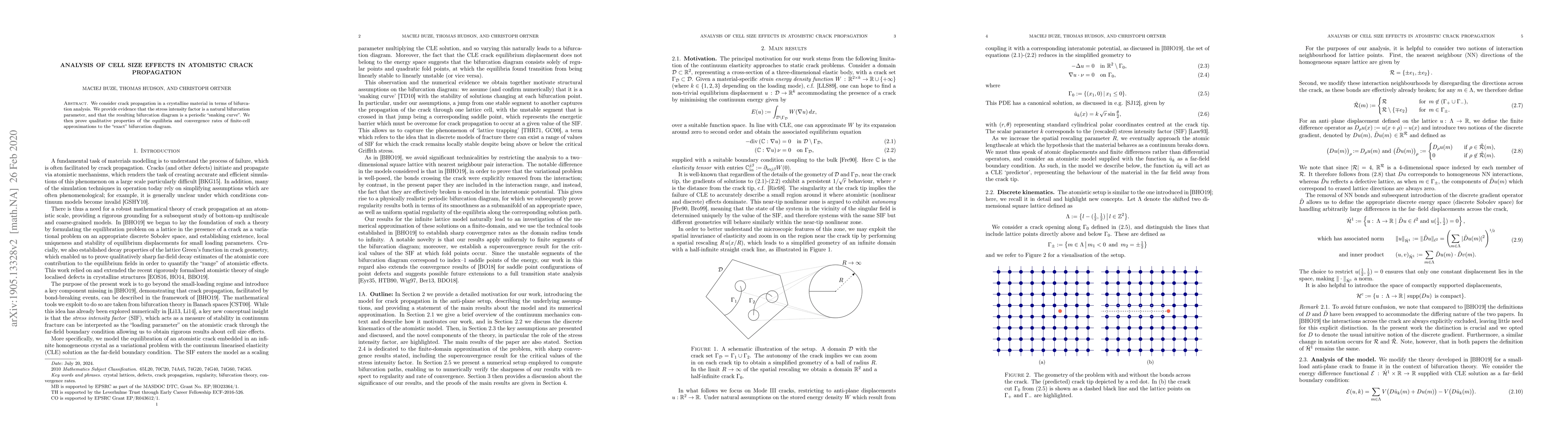 Thumbnail for Analysis of cell size effects in atomistic crack propagation