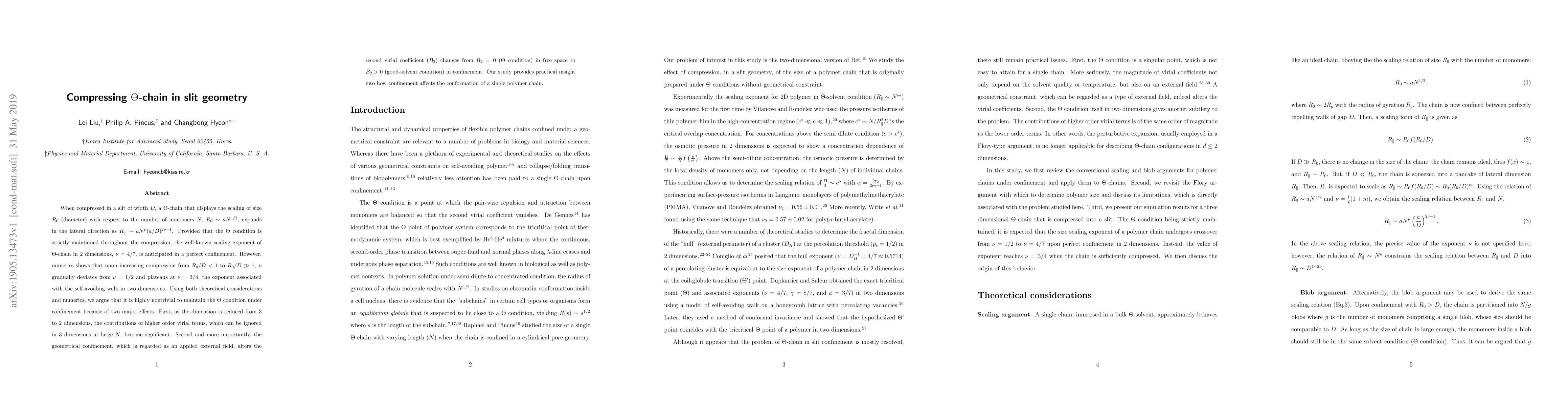 Thumbnail for Compressing $\Theta$-chain in slit geometry