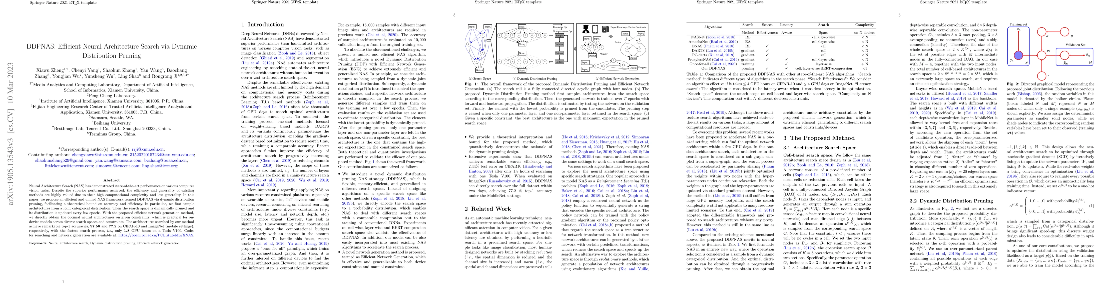 Thumbnail for DDPNAS: Efficient Neural Architecture Search via Dynamic Distribution
  Pruning