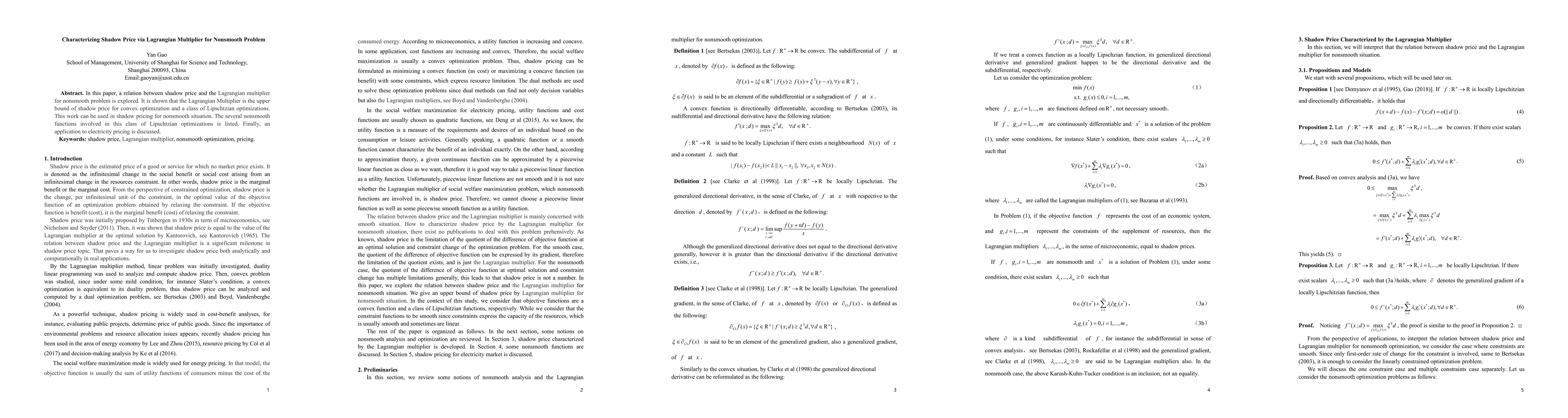Thumbnail for Characterizing Shadow Price via Lagrangian Multiplier for Nonsmooth
  Problem