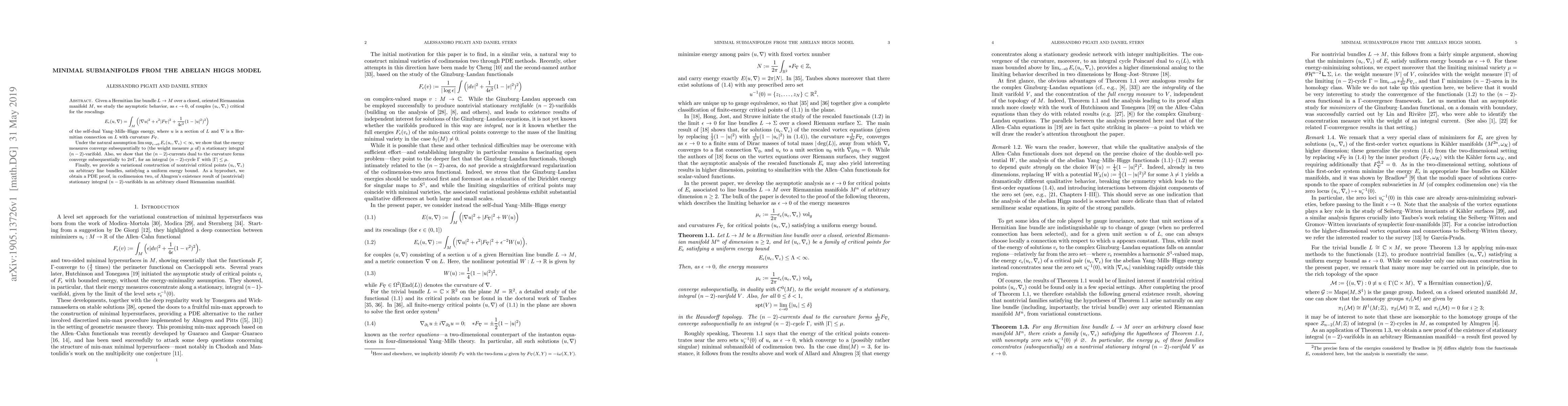 Thumbnail for Minimal submanifolds from the abelian Higgs model