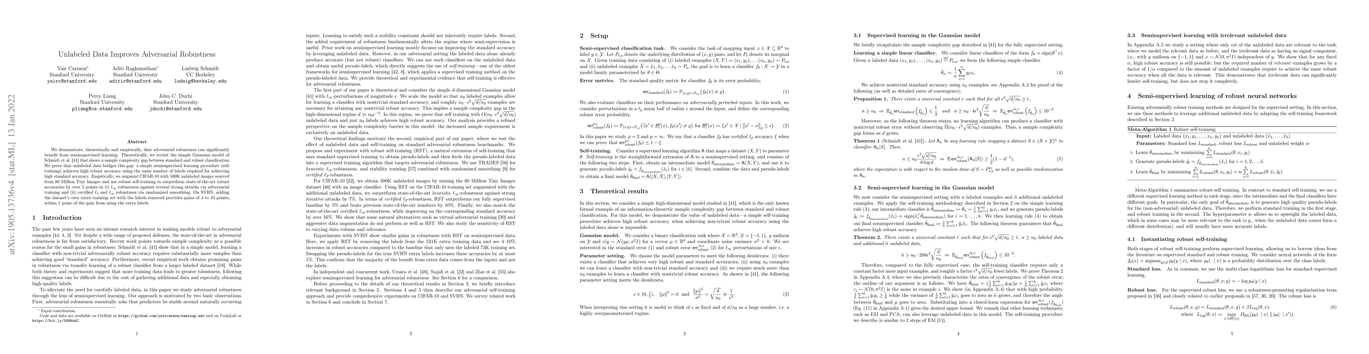 Thumbnail for Unlabeled Data Improves Adversarial Robustness