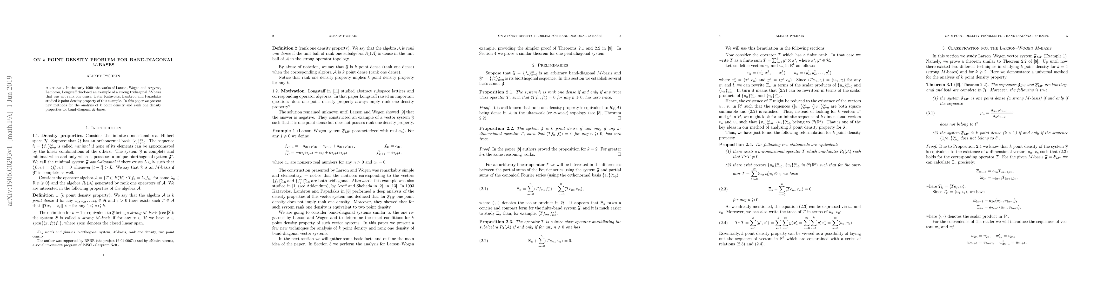 Thumbnail for On $k$ point density problem for band-diagonal $M$-bases