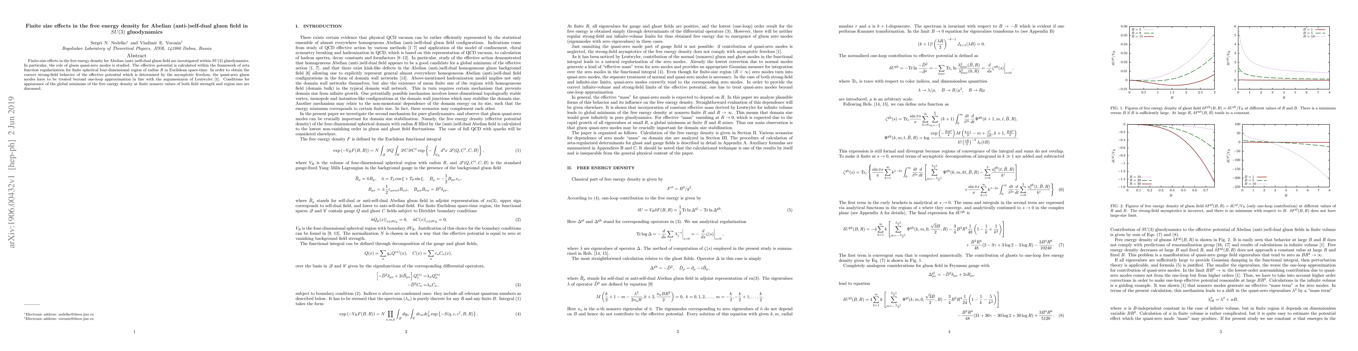Thumbnail for Finite size effects in the free energy density for Abelian
  (anti-)self-dual gluon field in $SU(3)$ gluodynamics