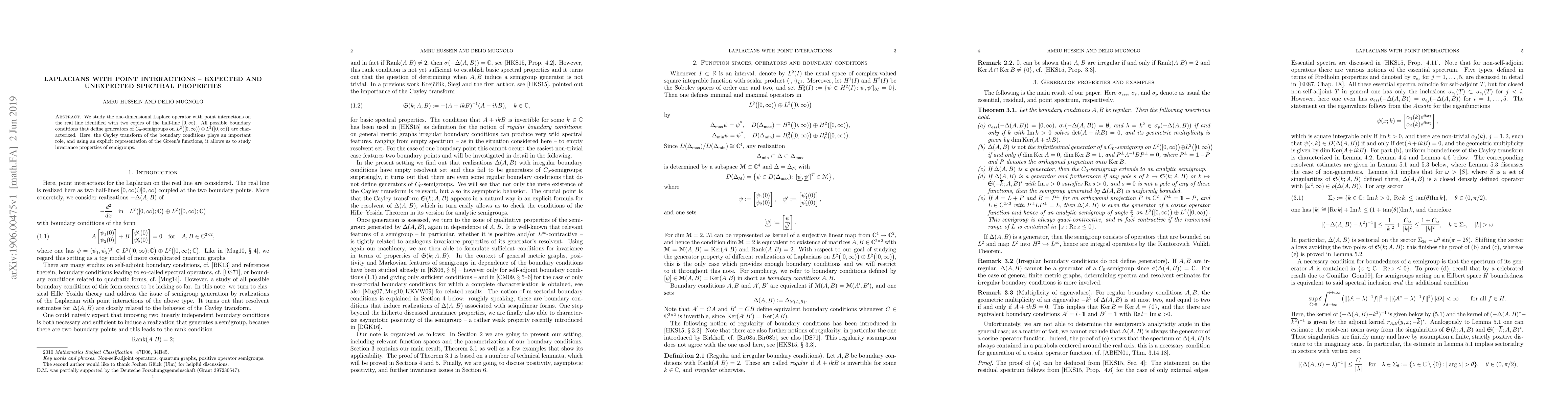 Thumbnail for Laplacians with point interactions -- expected and unexpected spectral
  properties