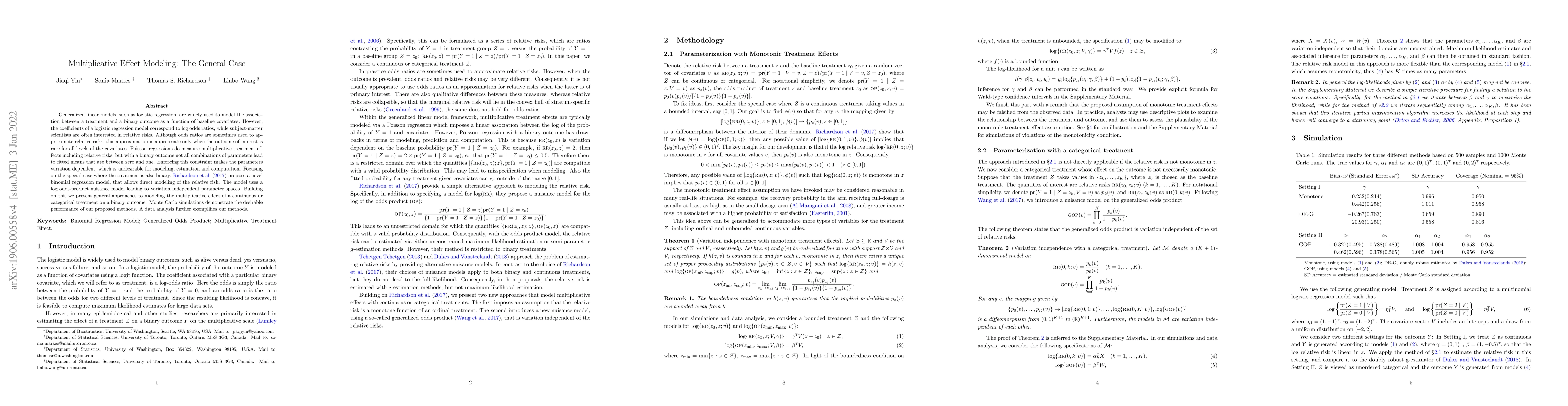 Thumbnail for Multiplicative Effect Modeling: The General Case