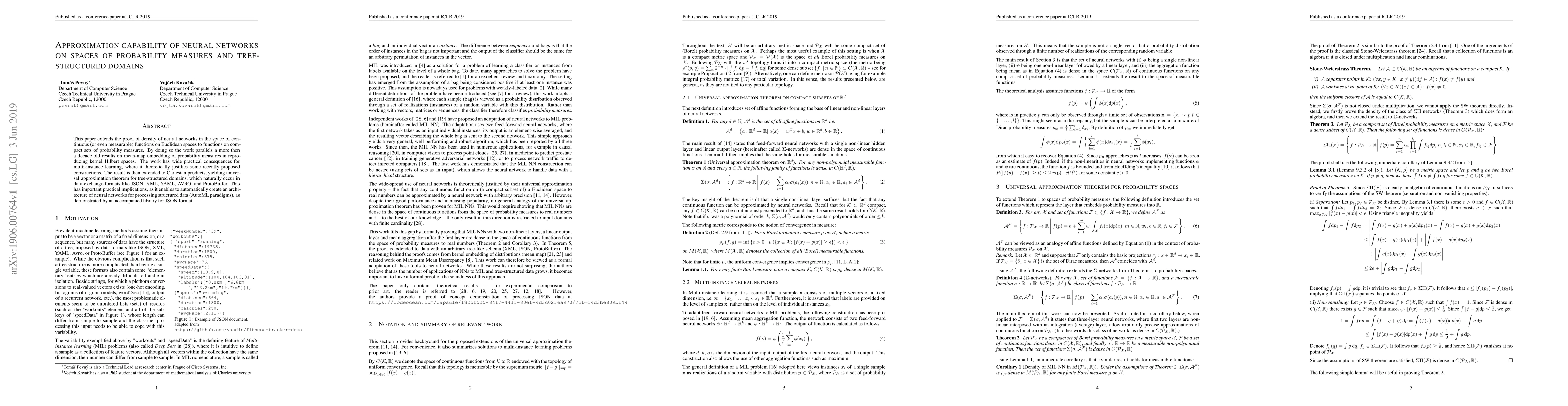 Thumbnail for Approximation capability of neural networks on spaces of probability
  measures and tree-structured domains