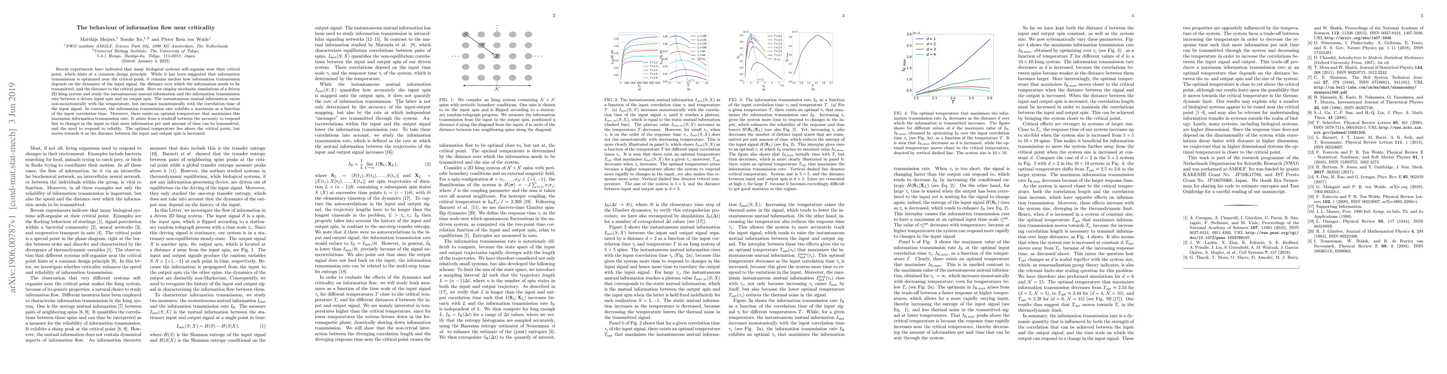 Thumbnail for The behaviour of information flow near criticality