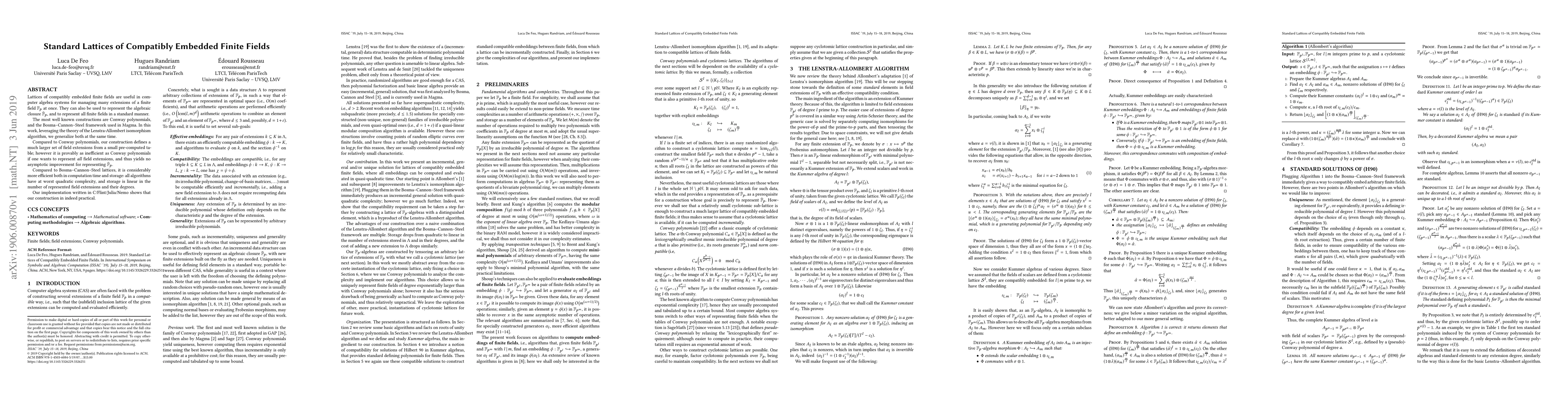 Thumbnail for Standard Lattices of Compatibly Embedded Finite Fields