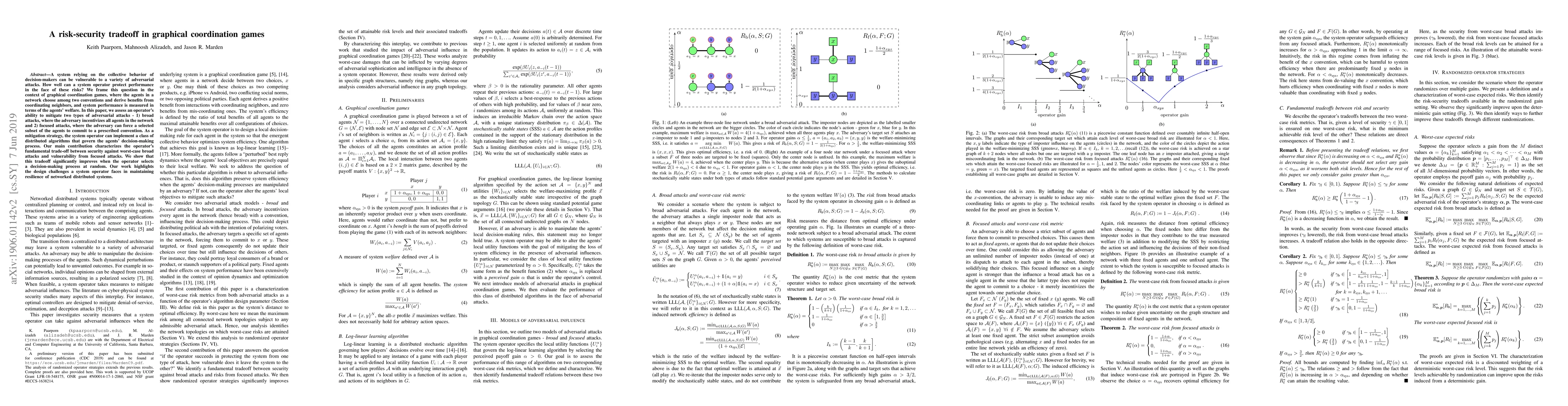 Thumbnail for A risk-security tradeoff in graphical coordination games