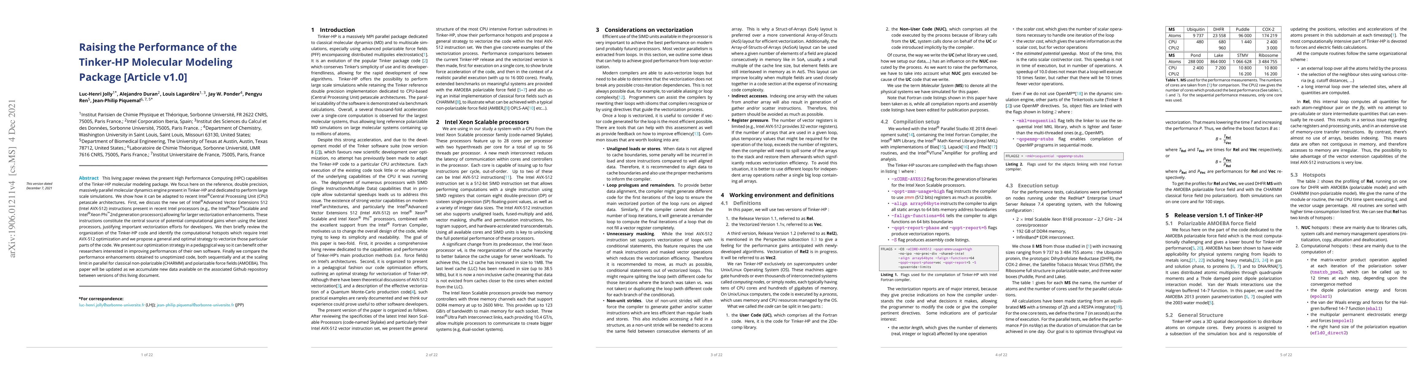 Thumbnail for Raising the Performance of the Tinker-HP Molecular Modeling Package
  [Article v1.0]