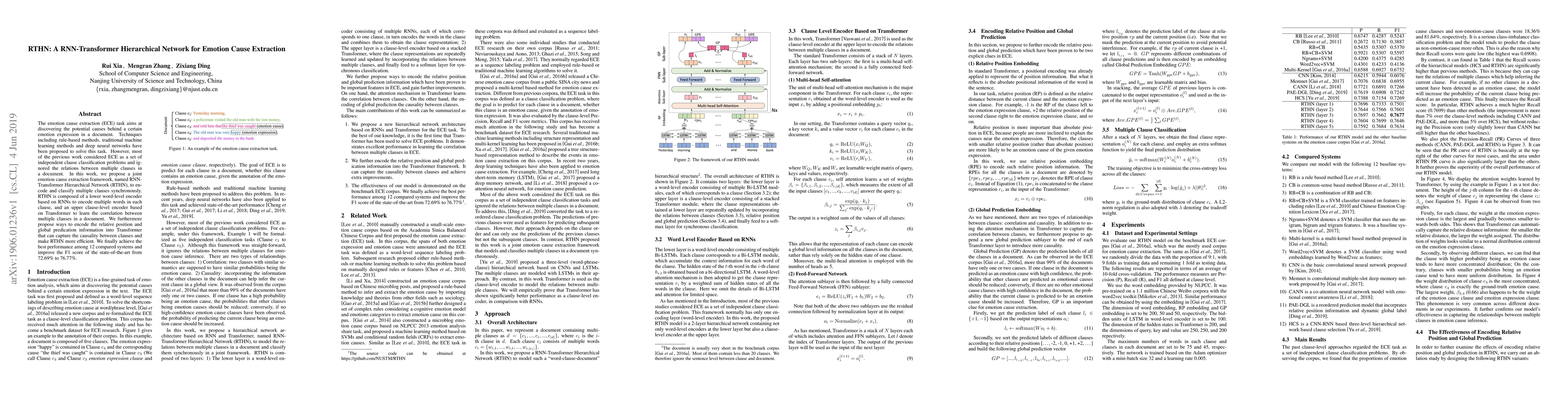 Thumbnail for RTHN: A RNN-Transformer Hierarchical Network for Emotion Cause
  Extraction
