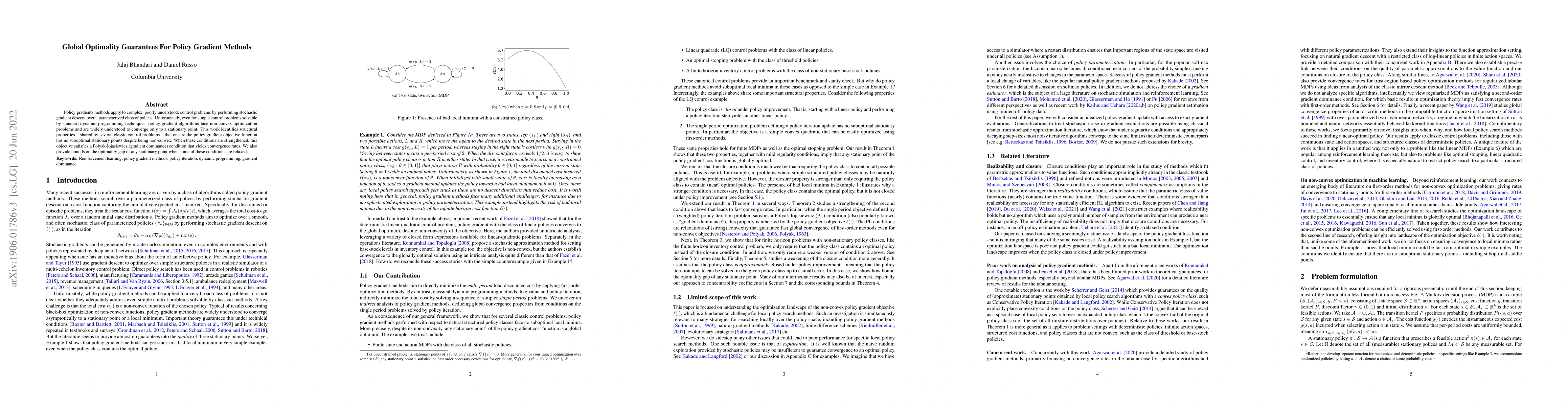 Thumbnail for Global Optimality Guarantees For Policy Gradient Methods