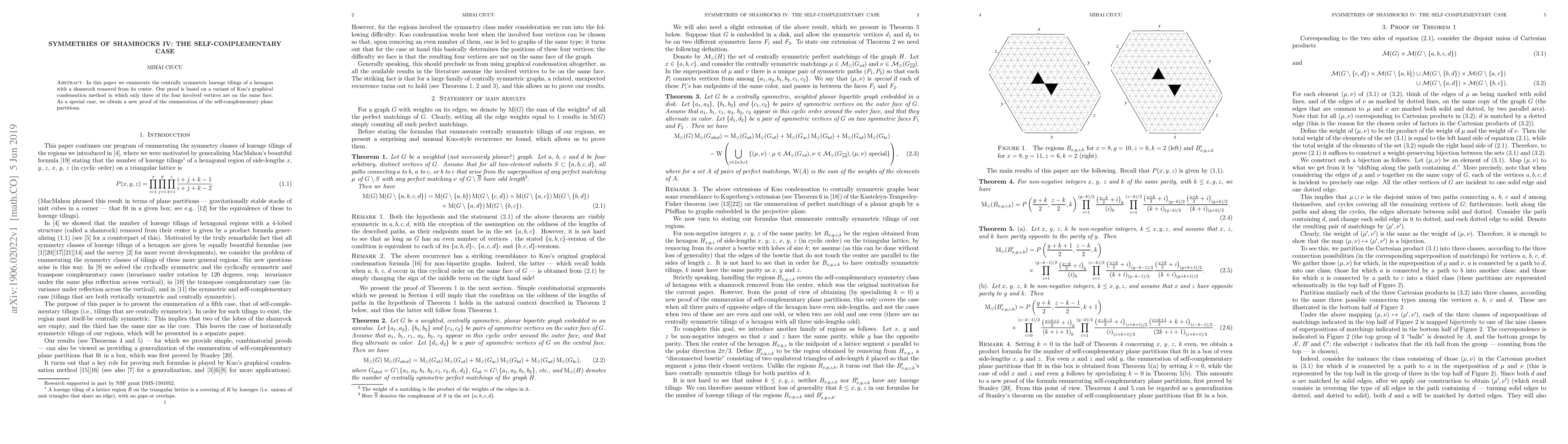 Thumbnail for Symmetries of shamrocks IV: The self-complementary case