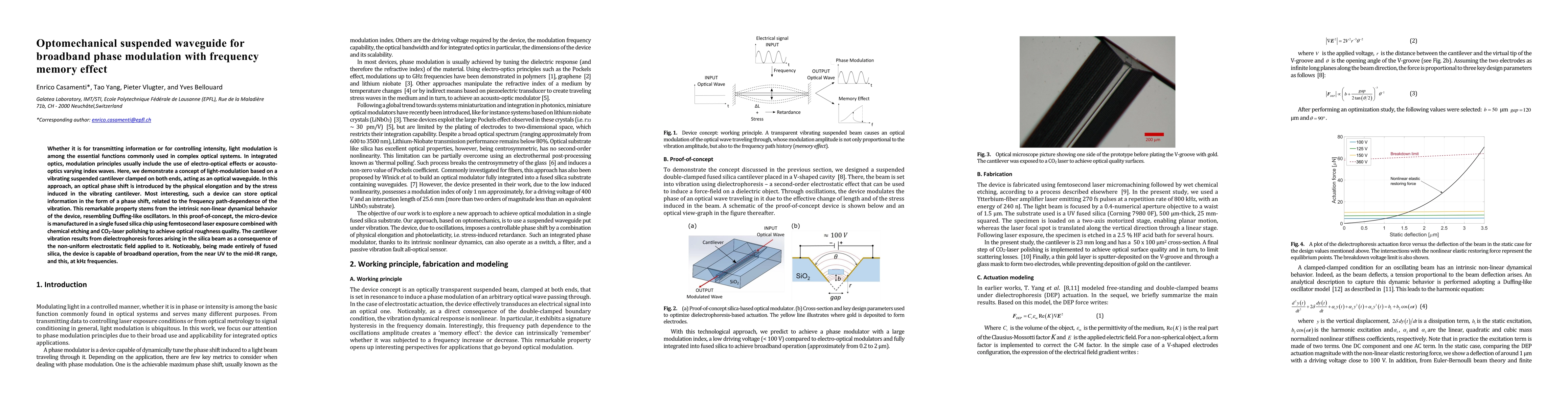 Thumbnail for Optomechanical suspended waveguide for broadband phase modulation with
  frequency memory effect