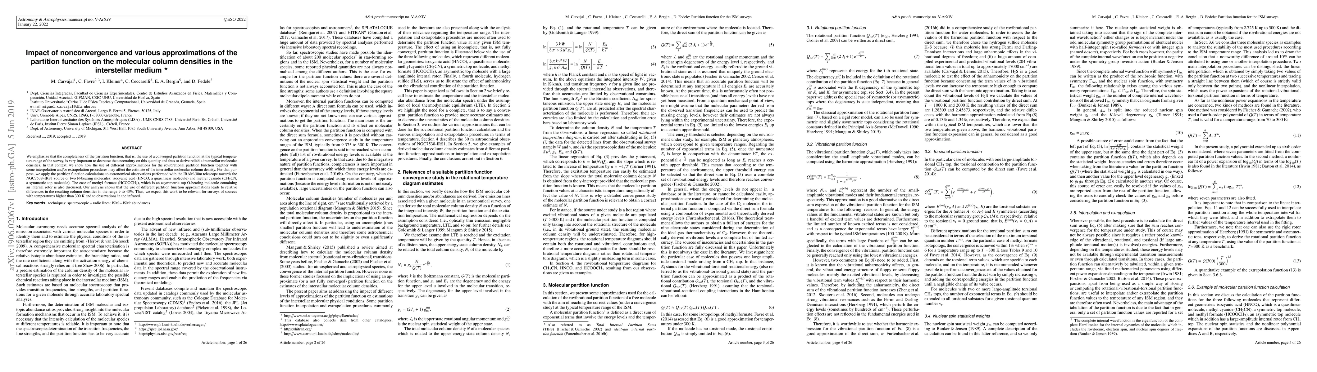 Thumbnail for Impact of nonconvergence and various approximations of the partition
  function on the molecular column densities in the interstellar medium