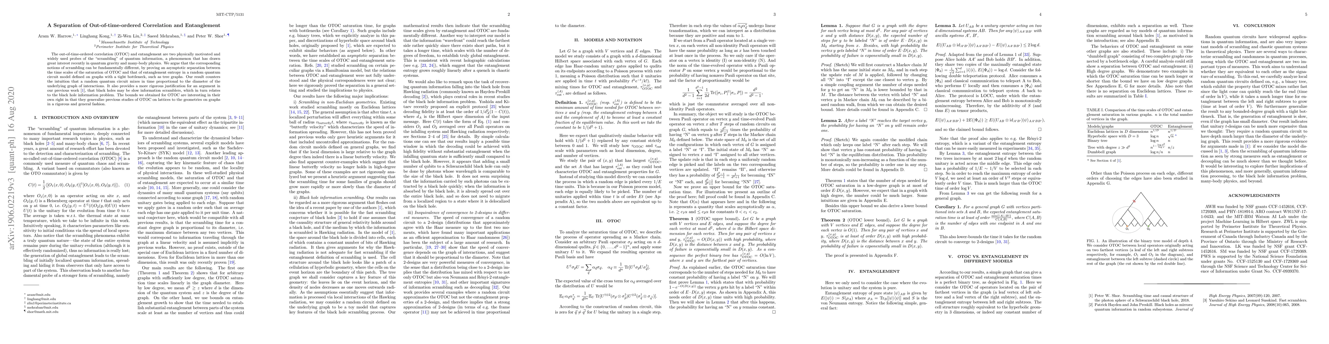 Thumbnail for A Separation of Out-of-time-ordered Correlation and Entanglement