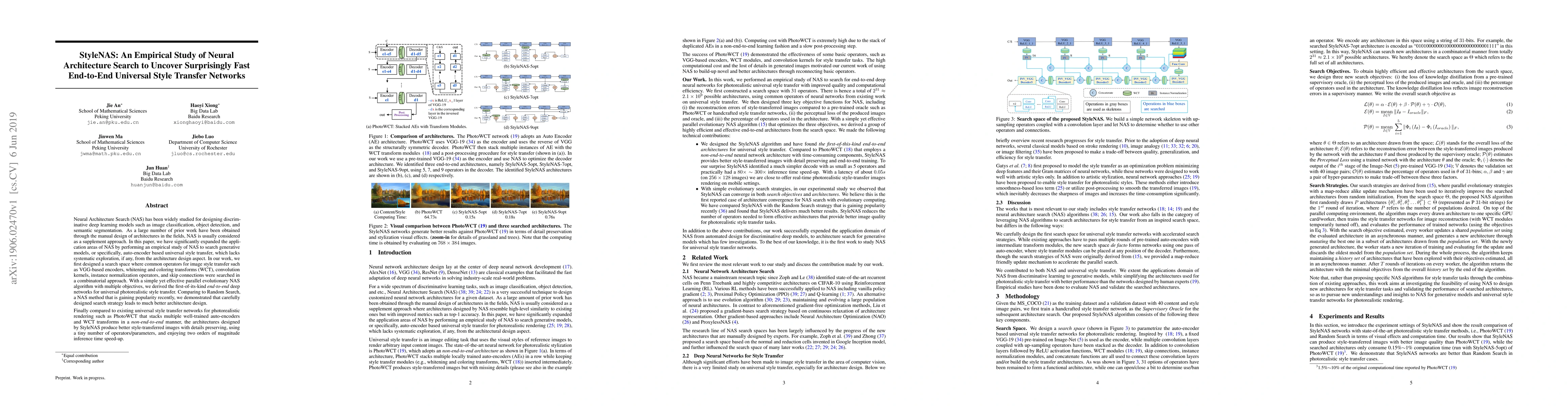 Thumbnail for StyleNAS: An Empirical Study of Neural Architecture Search to Uncover
  Surprisingly Fast End-to-End Universal Style Transfer Networks