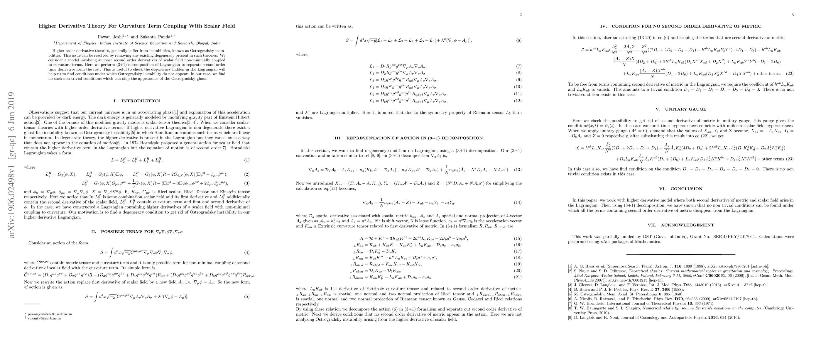 Thumbnail for Higher Derivative Theory For Curvature Term Coupling With Scalar Field